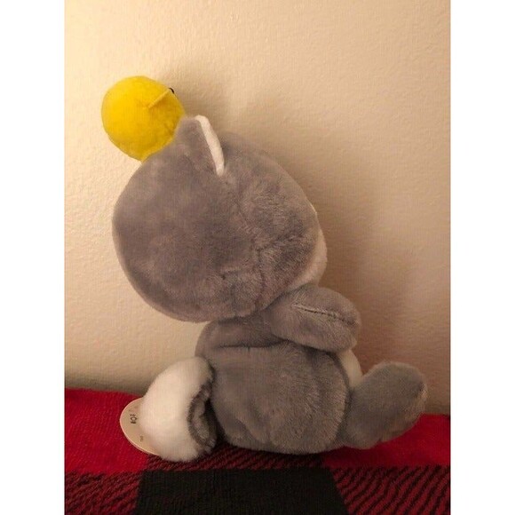 YELL Mametopiyo Grey Shiba Dog with Baby Chick Plush 7.5" Japan Import NWT - Picture 2 of 9